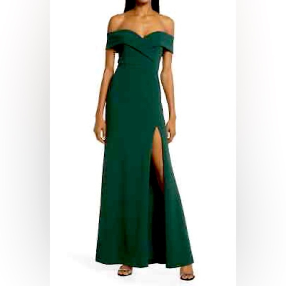 Lulus Off the Shoulder Knit Gown